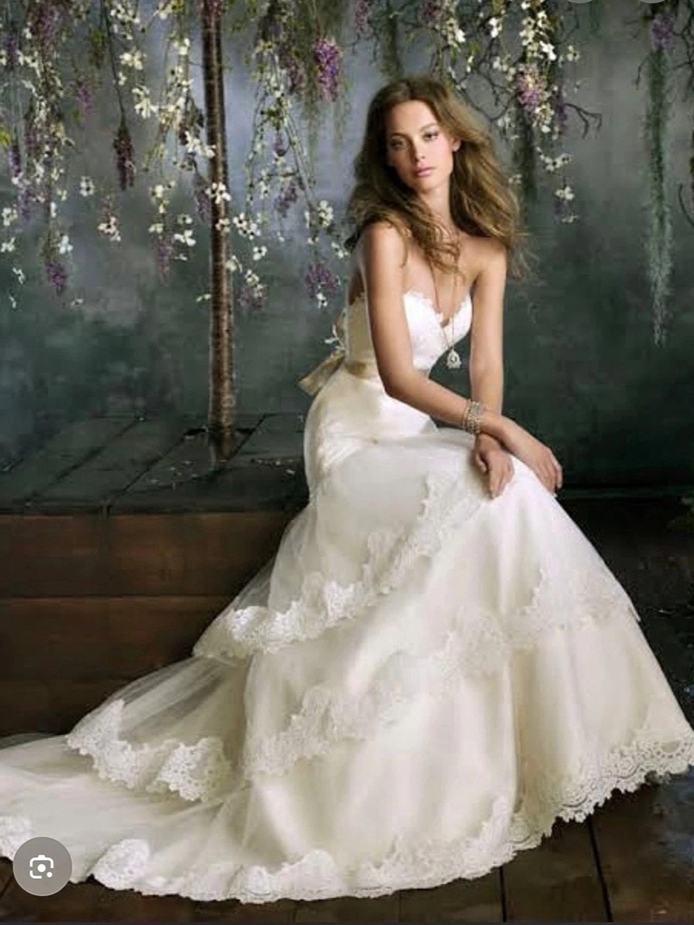 Tara Keely Ivory Lace Wedding Gown Size 10